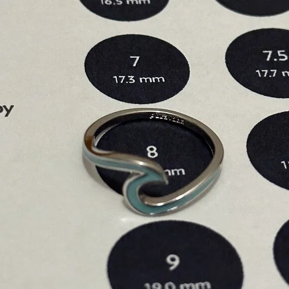Blue Pura Vida Wave Ring Size 8 - Picture 3 of 4